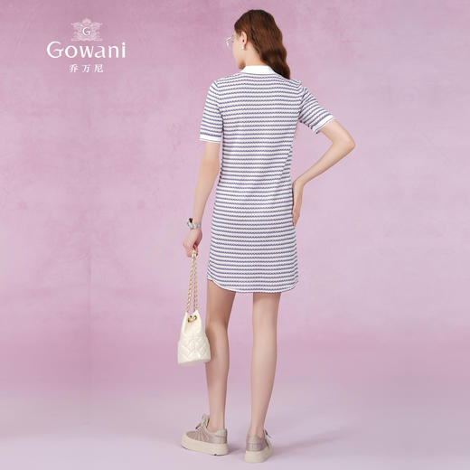 乔万尼新款连衣裙蓝粉条纹运动风EM2M857 商品图4