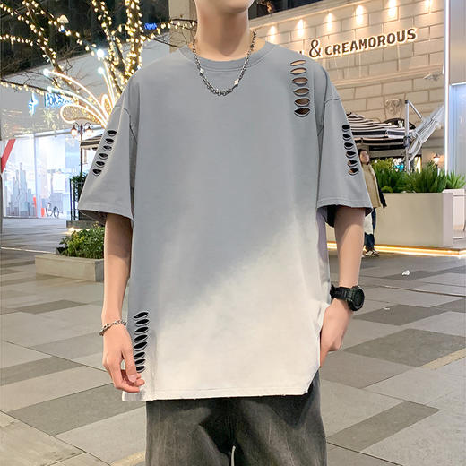 【棉质】【DYY】大依优型大码圆领短袖T恤夏季加肥加大肥佬休闲宽松透气弹力男装上衣潮款 商品图2