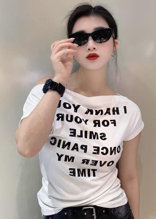 NBS一字领字母短袖上衣50325 夏季 083512033817 商品图1