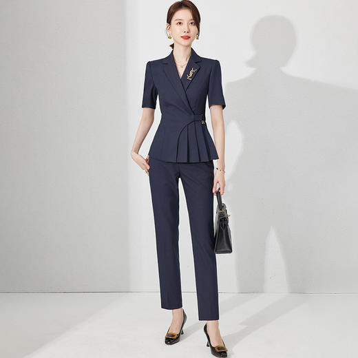 高级感西装套装女短袖小个子时尚商务职业装正装西服外套通勤职场 商品图1