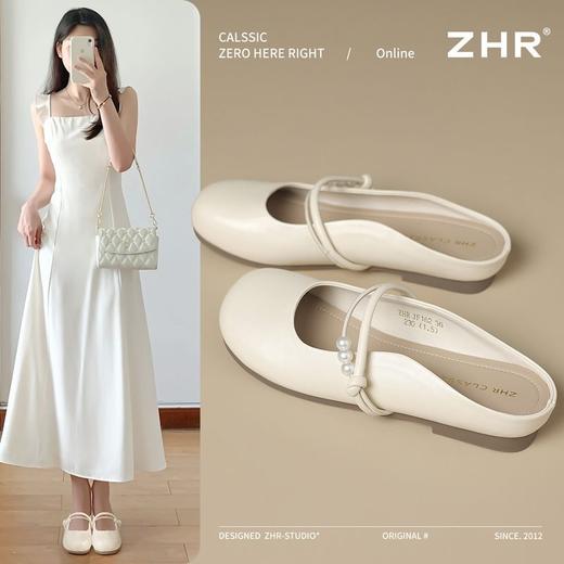 ZHR珍珠拖鞋女2025新款外穿平底网红包头拖鞋气质懒人一脚蹬单鞋 商品图4
