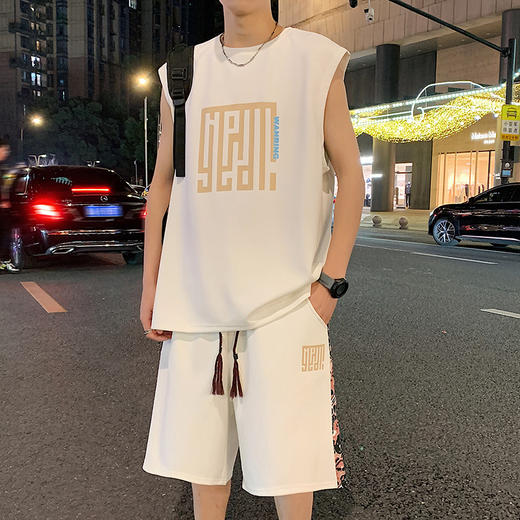 【套装】【DYY】大依优型大码圆领无袖背心短裤套装T恤夏季加肥加大肥佬休闲宽松透气弹力男装上衣潮款 商品图6