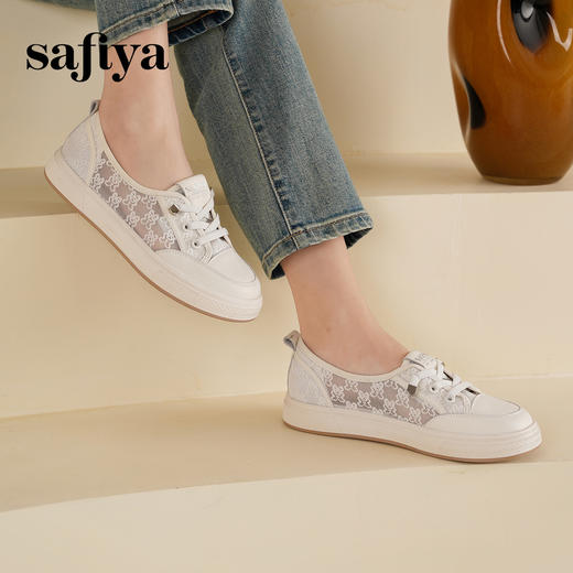 预售7天|Safiya/索菲娅2025春夏浅口百搭休闲蕾丝网面小白鞋SFD1112107 商品图2