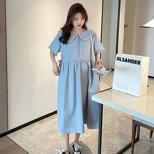 *孕妇装哺乳期夏季新款裙网红时尚宽松睡裙遮肚短袖连衣裙外出可哺乳衬衫裙M-2XL 商品图2