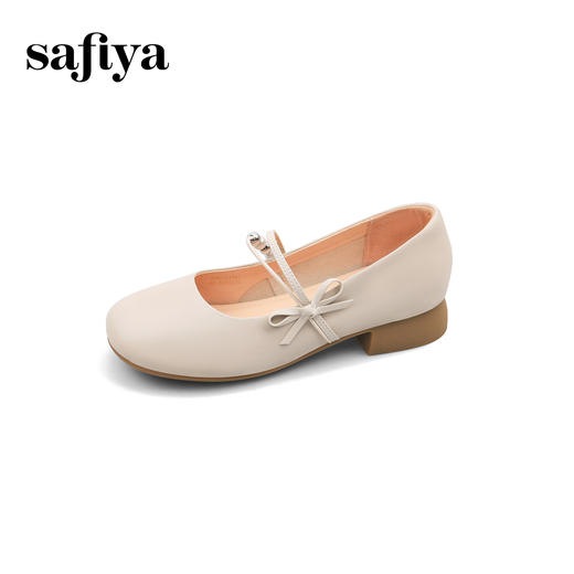 预售7天|Safiya/索菲娅2025法式温柔风浅口方圆头百搭玛丽珍单鞋SFD1111401 商品图8