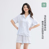 美季美优女士丝质条纹短袖套装 商品缩略图4