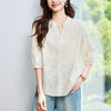馥迦浪漫纯棉绣花镂空衬衫 商品缩略图3