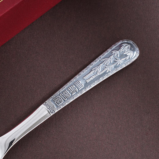 子佩集S999银【竹报平安】勺子摆件【BX0090128】纯银2503 商品图3