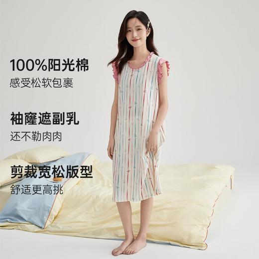3部顶瓜瓜少女洋裙阳光棉套头圆领小飞袖睡裙DJJWX-AR23450 商品图1