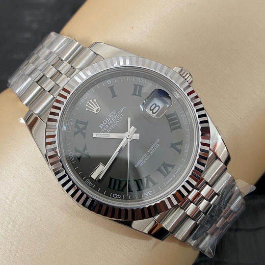 『v厂victory』C厂clean厂劳力士日志型系列m126334-0022腕表(绿罗&绿萝)，精钢表壳表链，深灰色表盘罗马时标，搭载3235型自动机械机芯，41毫米➕搭配正品一致的904进口精钢❕ 商品图6