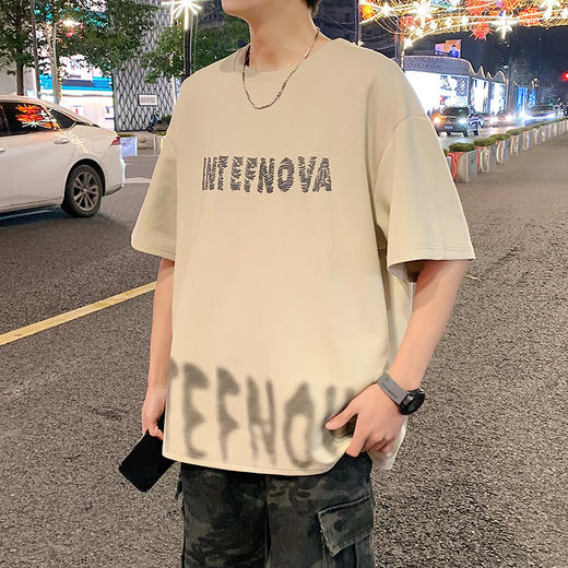 【DYY】大依优型大码圆领短袖T恤夏季加肥加大肥佬休闲宽松透气弹力男装上衣潮款 商品图5