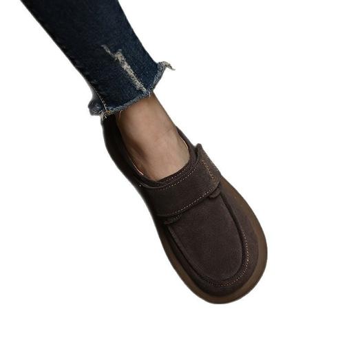 圆头复古文艺软皮休闲鞋！厚底勃肯鞋女款！2025四季一脚蹬乐福豆豆鞋 商品图4