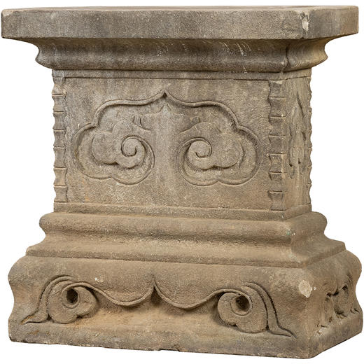 明 石雕如意云纹须弥座 商品图5