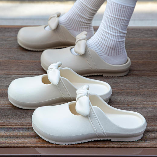 【19.9抢❗️软糯糯懒人拖鞋】EVA材质超舒适，耐穿耐踩耐磨，抓地力强，外穿一字拖鞋女生，夏季外穿软底懒人半拖2025新款包头凉拖家居室内QQ 商品图2