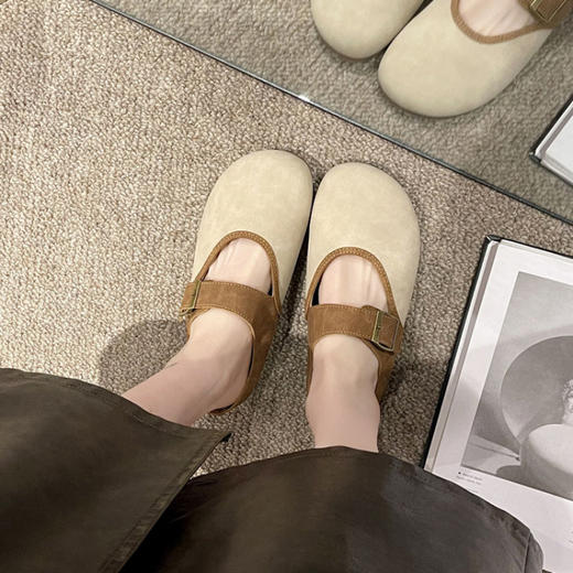 【透气版❗️勃肯鞋包头半拖鞋】时尚鞋床设计，柔软亲肤，舒适不磨脚， 呵护您的双足，博肯鞋2025年春夏季新款懒人厚底女外穿QQ 商品图2