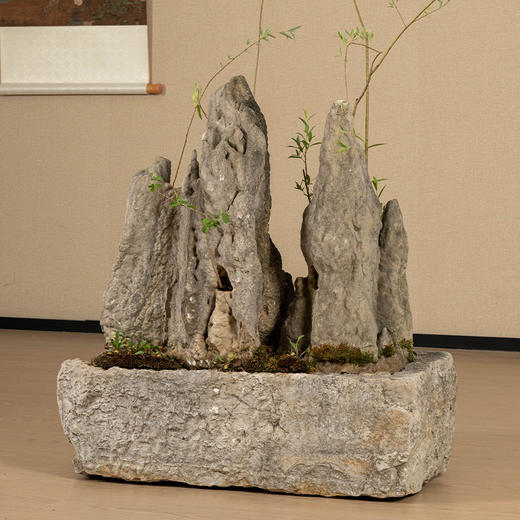 清 英石山形赏石配石盆 商品图0