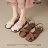 ZHR则则法式罗马风猪笼凉鞋女2025夏新款舒适透气平底半包头凉鞋 商品缩略图3