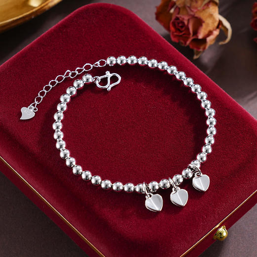 子佩集S925银【心跳节拍】手链【BC0170135】纯银爱心2503 商品图1