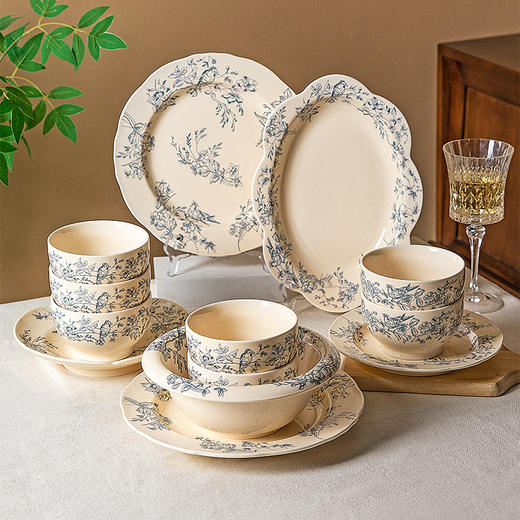 摩登主妇中式碗碟餐具饭碗家用2025新款高颜值面碗具陶瓷盘子餐盘 商品图0