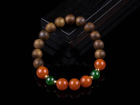 XY0241沉香+碧玉南红转运手串