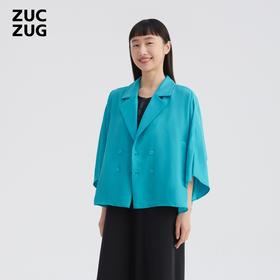 2楼素然轻薄电力纺短袖西服吊牌价2450