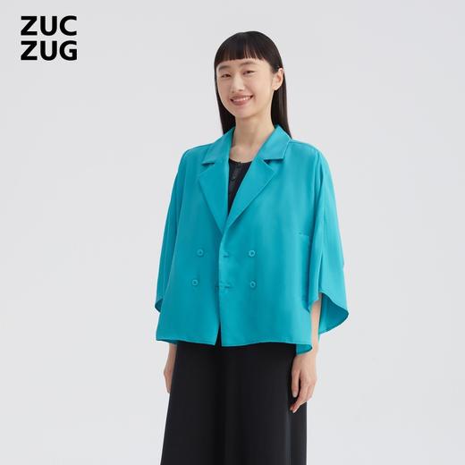 2楼素然轻薄电力纺短袖西服吊牌价2450 商品图0