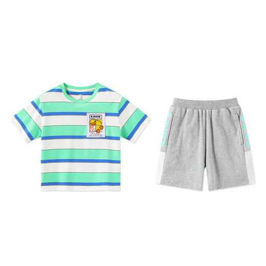 B.Duck小黄鸭童装夏季男童短袖套装105-160 BF2481086 商品图3