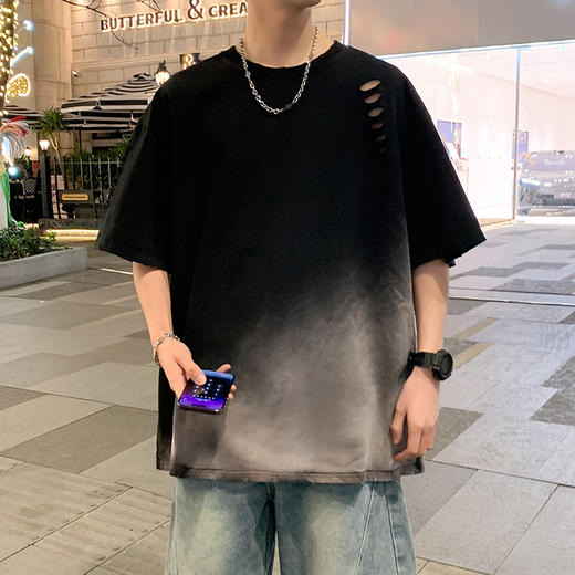 【棉质】【DYY】大依优型大码圆领短袖T恤夏季加肥加大肥佬休闲宽松透气弹力男装上衣潮款 商品图5