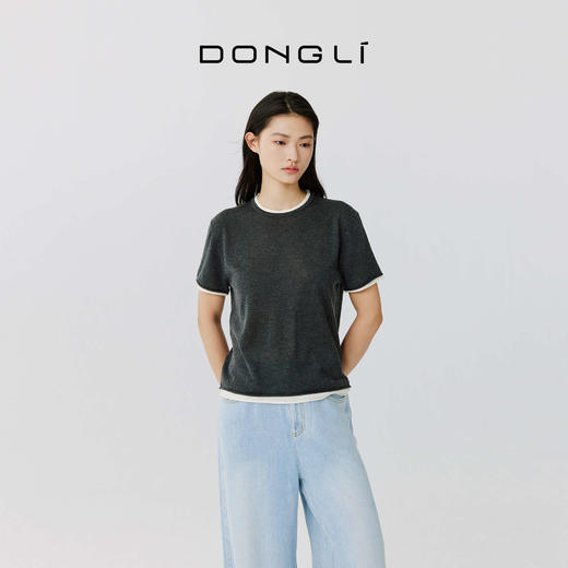 东黎 • 岛屿假日—长盈夏日 桑蚕丝山羊绒女士春夏精纺半袖 5155 商品图4