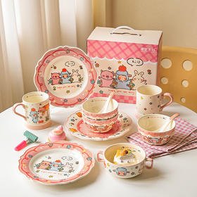 摩登主妇可爱生日礼物女生餐具套装碗碟家用碗具乔迁新婚结婚礼盒