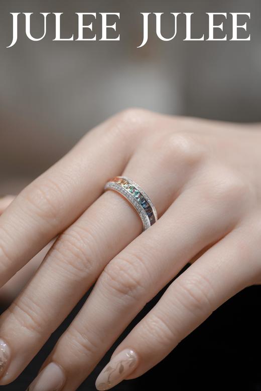 JULEE JULEE茱俪珠宝 18K白金彩蓝宝石戒指 商品图6