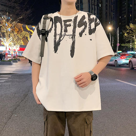 【DYY】大依优型大码圆领短袖T恤夏季加肥加大肥佬休闲宽松透气弹力男装上衣潮款 商品图0