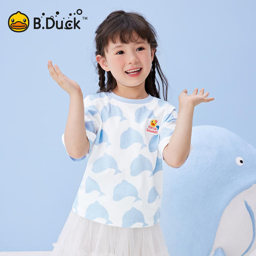 B.Duck小黄鸭童装夏季女童短袖T恤105-150 BF2501099 商品图1