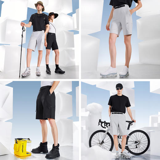 素湃冰壳凉感短裤夏季户外疏水抗污耐磨薄款凉感防晒五分裤男女款 商品图4