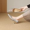 【预售5天】新款网纱单鞋透气网面薄款配裙子气质尖头低跟皮鞋MLS&A1023 商品缩略图1
