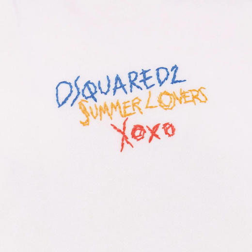 DSQUARED2 男士字母徽标刺绣棉质圆领短袖T恤 白色 S78GD0097 S24583 100 商品图2