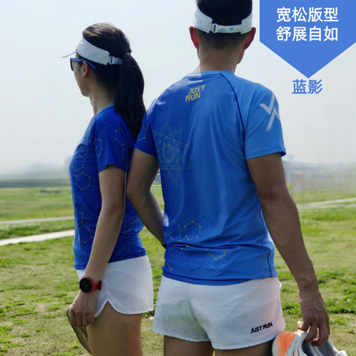 蓝影银杏叶轻薄透宽松运动短袖男女通码 商品图4