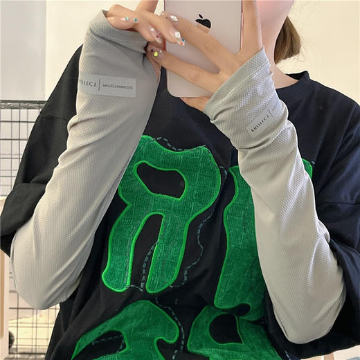 【9.9抢❗️防晒冰袖+面罩套装】清爽舒适，塑性显瘦，简约袖套开车骑行套装防夏季防紫外线宽松面罩薄款户外透气大码冰袖晒 商品图5