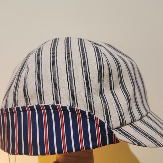 250209翻檐复古骑行蓝白条 商品图0