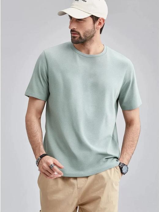 【两件起发货！单件不发，2 件 59 元】斯辰唯佳 鸟家同款 迪桑平纹 情侣排湿吸汗薄荷短袖T恤 B49-bht338 商品图2