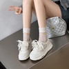 经典鲨2025夏蕾丝仙女风牛皮革甜美蝴蝶结透气厚底显高休闲鞋女KW326-529021 商品缩略图2
