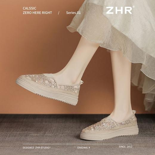 ZHR则则透气网纱渔夫鞋2025新款一脚蹬厚底气质百搭懒人鞋单鞋女 商品图6
