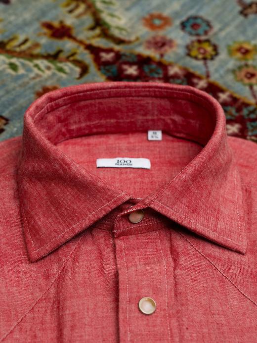 100Hands Western Shirt 红色单宁衬衫 商品图3