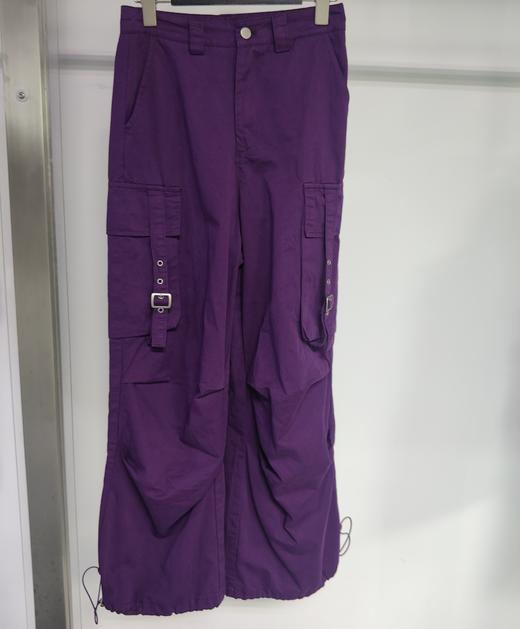 N后橡胶腰头工装阔腿裤（紫）春季 151020440321 商品图0