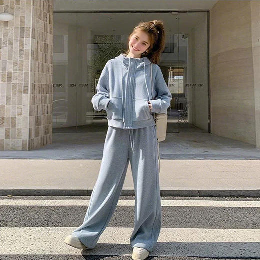 裁缝学苑AQ452连帽卫衣套装纸样女装运动上衣阔腿裤两件套打板样板 商品图3