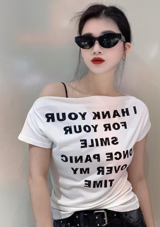 NBS一字领字母短袖上衣50325 夏季 083512033817 商品图2