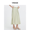 VIMAGE纬漫纪垂坠缎面高腰显瘦高级感百搭纯色半身裙夏季新款VB2406302 商品缩略图2