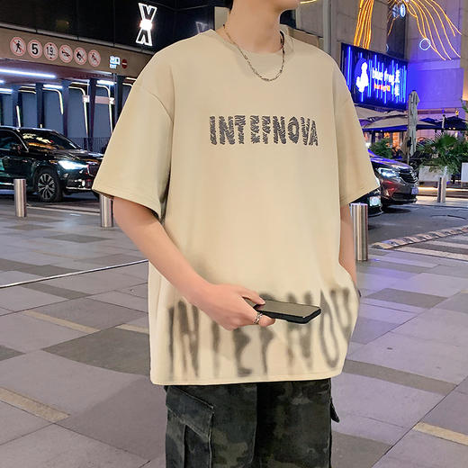 【DYY】大依优型大码圆领短袖T恤夏季加肥加大肥佬休闲宽松透气弹力男装上衣潮款 商品图4