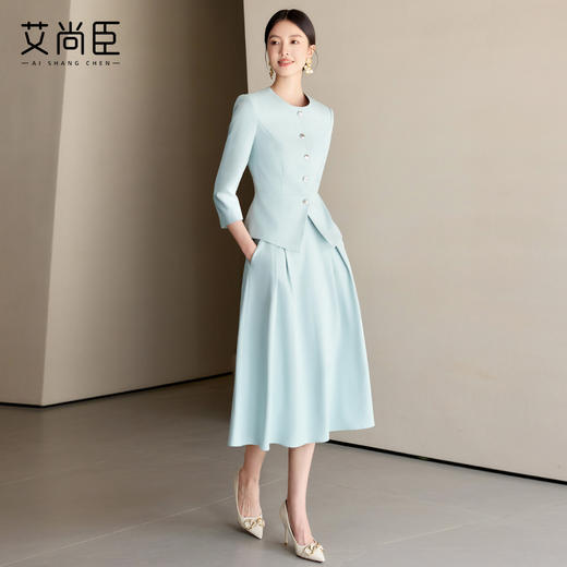 艾尚臣小香风时尚正式场合西装套装女高级感通勤职业套裙工作服夏 商品图3