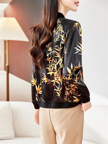 真丝印花开衫，收腰上衣桑蚕丝AS-0103-1 商品图2
